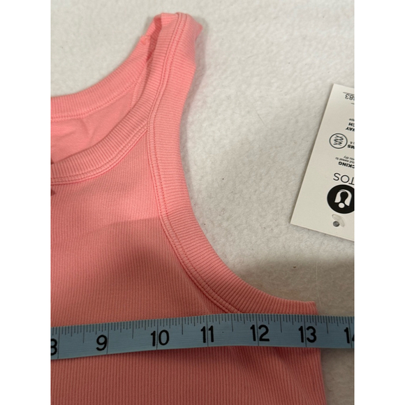 Women's OTOS activewear ribbed cropped Tank Top sportsbra Size M Peach - Picture 8 of 9